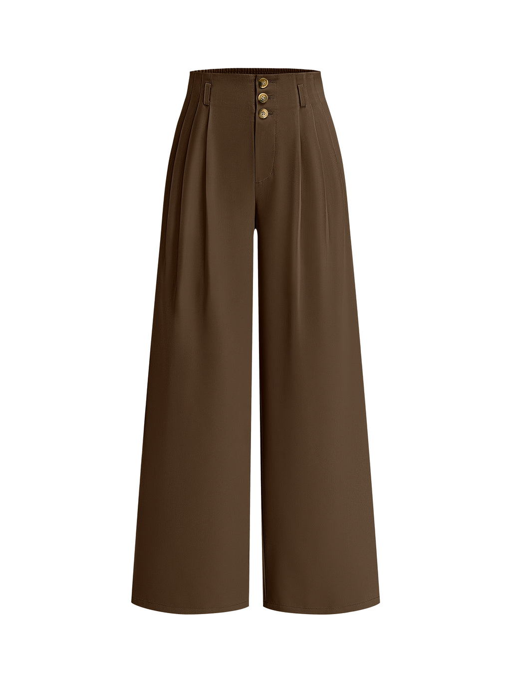 BTFBM Wide Leg Dress Pants Women Business Casual Outfits Elastic High Waisted Palazzo Pants, Button Zip Up Closure, Pleated Office Work Trousers With Pockets, Fall Fashion