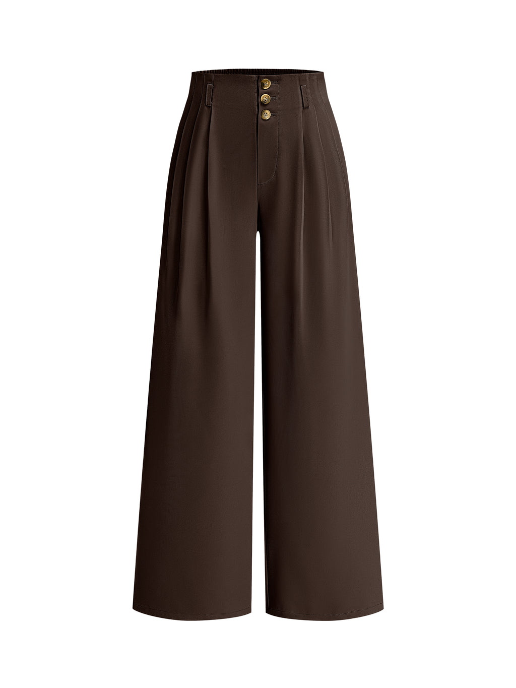BTFBM Wide Leg Dress Pants Women Business Casual Outfits Elastic High Waisted Palazzo Pants, Button Zip Up Closure, Pleated Office Work Trousers With Pockets, Fall Fashion