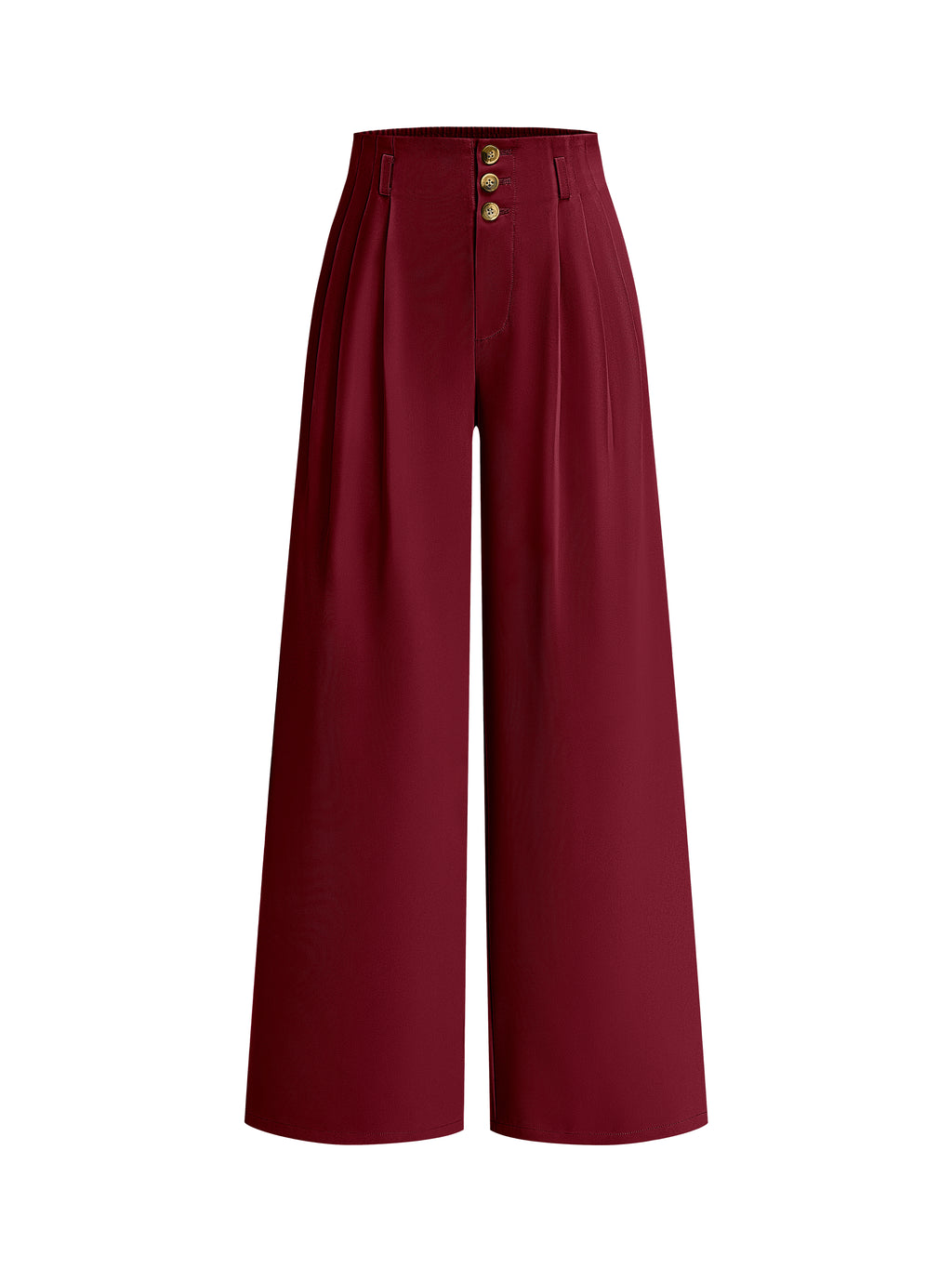 BTFBM Wide Leg Dress Pants Women Business Casual Outfits Elastic High Waisted Palazzo Pants, Button Zip Up Closure, Pleated Office Work Trousers With Pockets, Fall Fashion