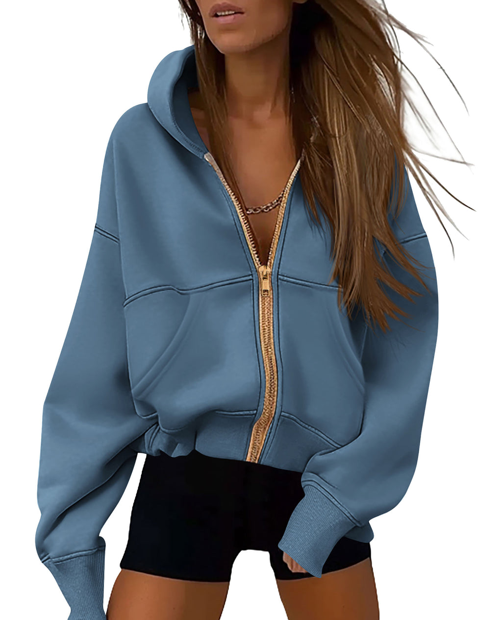 PRETTYGARDEN Women's Zip Up Hoodie Sweatshirt Y2K Fall Fashion Clothes Long Sleeve Loose Fit Pockets Casual Trendy Jacket