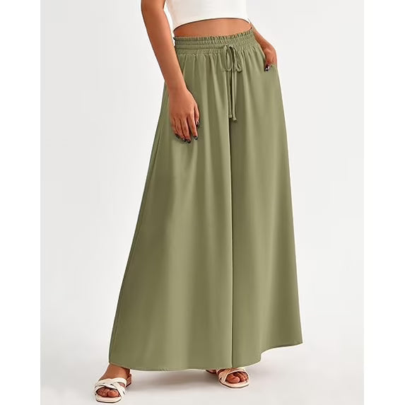 BTFBM Women Casual High Waist Wide Leg Pants Spring Summer Long Palazzo Pants Pocket Lounge Beach Vacation Clothes