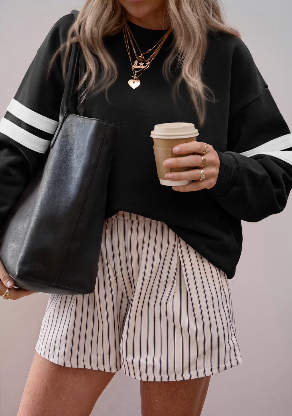 BTFBM Womens Oversized Sweatshirt Varsity Striped Tops Casual Long Sleeve Crewneck Drop Shoulder Knit Pullover Sweatshirts,Retro Sporty,Work,School,Holiday,Fall Winter