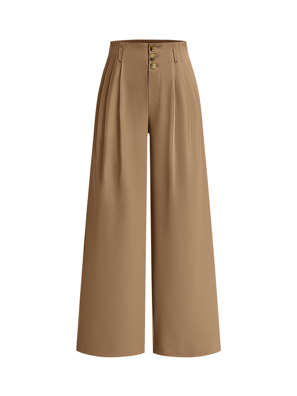 BTFBM Wide Leg Dress Pants Women Business Casual Outfits Elastic High Waisted Palazzo Pants, Button Zip Up Closure, Pleated Office Work Trousers With Pockets, Fall Fashion