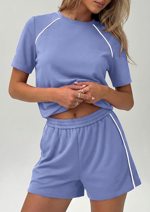 PRETTYGARDEN Shorts Sets Women 2 Piece Outfits Summer  Matching Workout Athletic Clothing Casual Spring Travel Loungewear