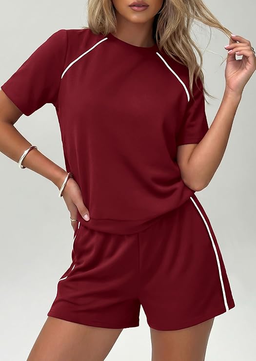 PRETTYGARDEN Shorts Sets Women 2 Piece Outfits Summer  Matching Workout Athletic Clothing Casual Spring Travel Loungewear