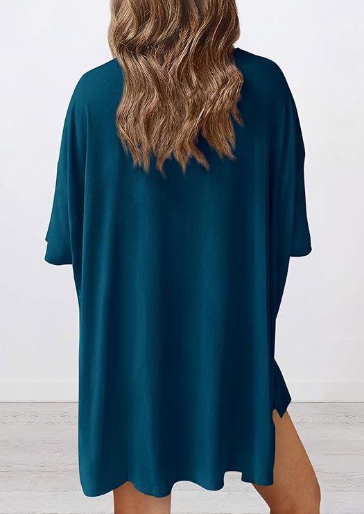 PRETTYGARDEN Women's Two Piece Lounge Set Summer Casual Oversized Shirts Biker Shorts Matching Airport Travel Outfit