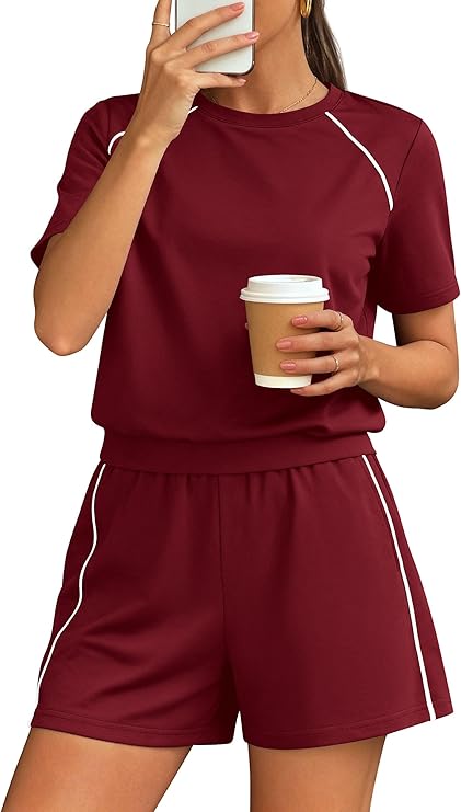 PRETTYGARDEN Shorts Sets Women 2 Piece Outfits Summer  Matching Workout Athletic Clothing Casual Spring Travel Loungewear
