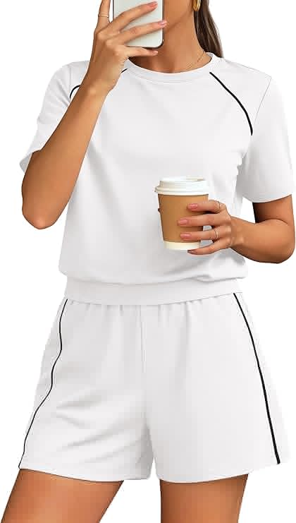 PRETTYGARDEN Shorts Sets Women 2 Piece Outfits Summer  Matching Workout Athletic Clothing Casual Spring Travel Loungewear