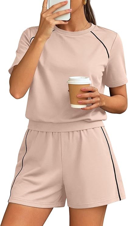 PRETTYGARDEN Shorts Sets Women 2 Piece Outfits Summer  Matching Workout Athletic Clothing Casual Spring Travel Loungewear