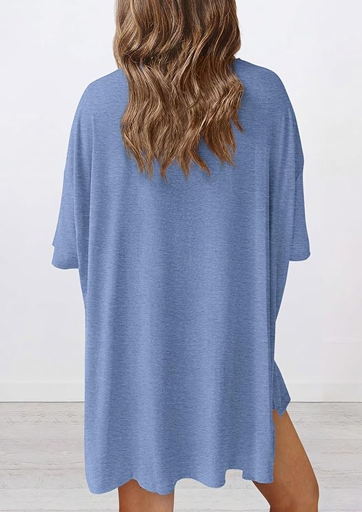 PRETTYGARDEN Women's Two Piece Lounge Set Summer Casual Oversized Shirts Biker Shorts Matching Airport Travel Outfit