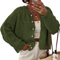 FreshPretty Fall Cardigans for Women Chunky Knit Button Up Sweaters,Cozy Long Sleeve Open Front Cardigans,Casual Loose Crewneck Sweater Jacket Outerwear,Button Down Winter Going Out Coats