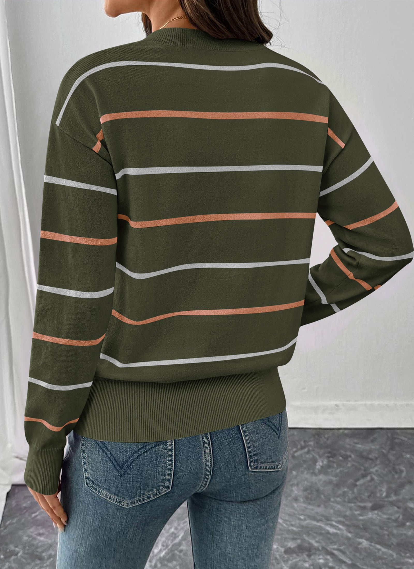 PRETTYGARDEN Womens Sweaters 2026 Cute Striped Pullover Tops