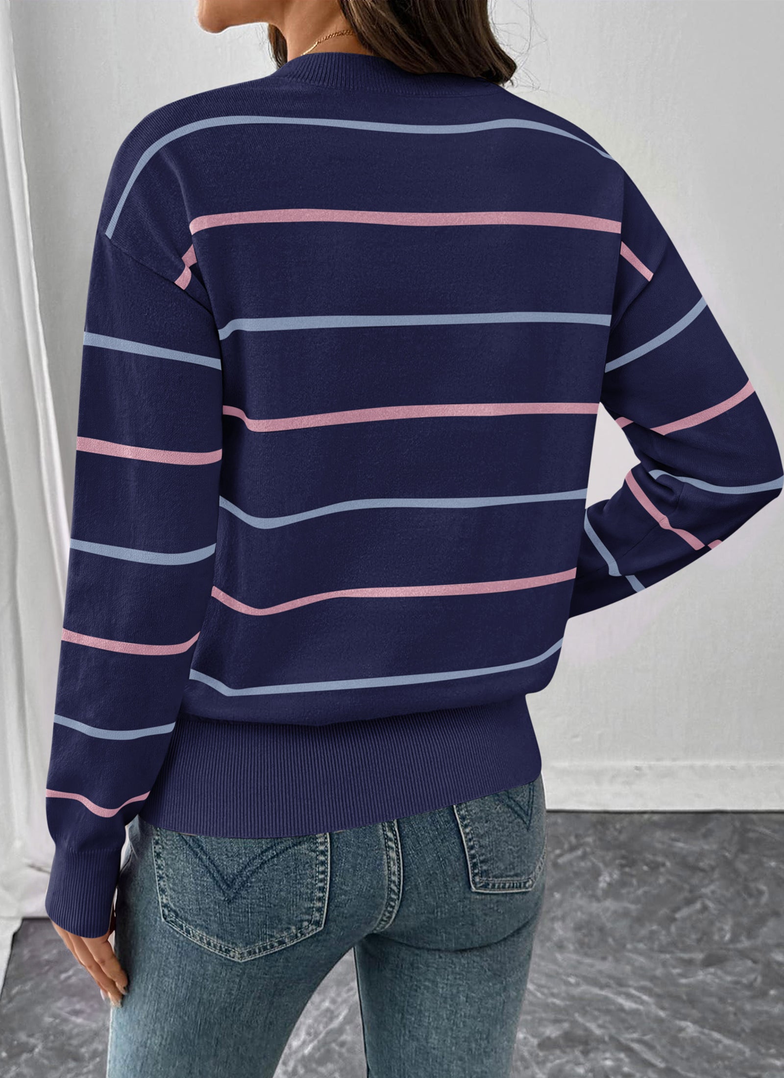 PRETTYGARDEN Womens Sweaters 2026 Cute Striped Pullover Tops