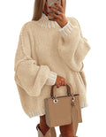 PRETTYGARDEN Women's Winter Oversized Pullover Sweaters Long Sleeve Mock Neck Chunky Knit Slouchy Jumper Tops