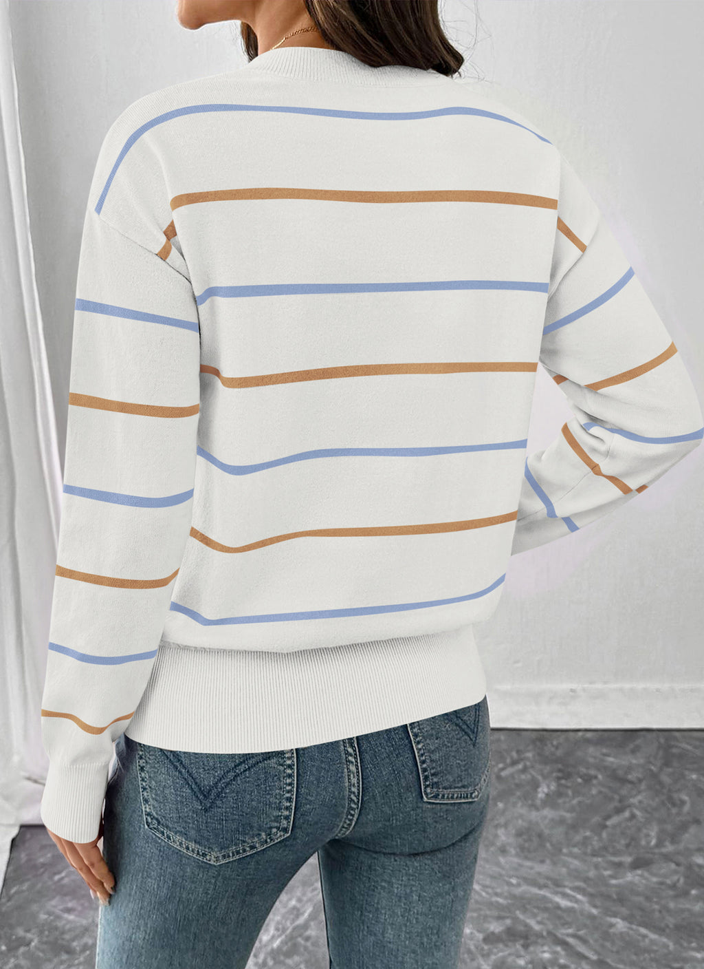 PRETTYGARDEN Womens Sweaters 2026 Cute Striped Pullover Tops