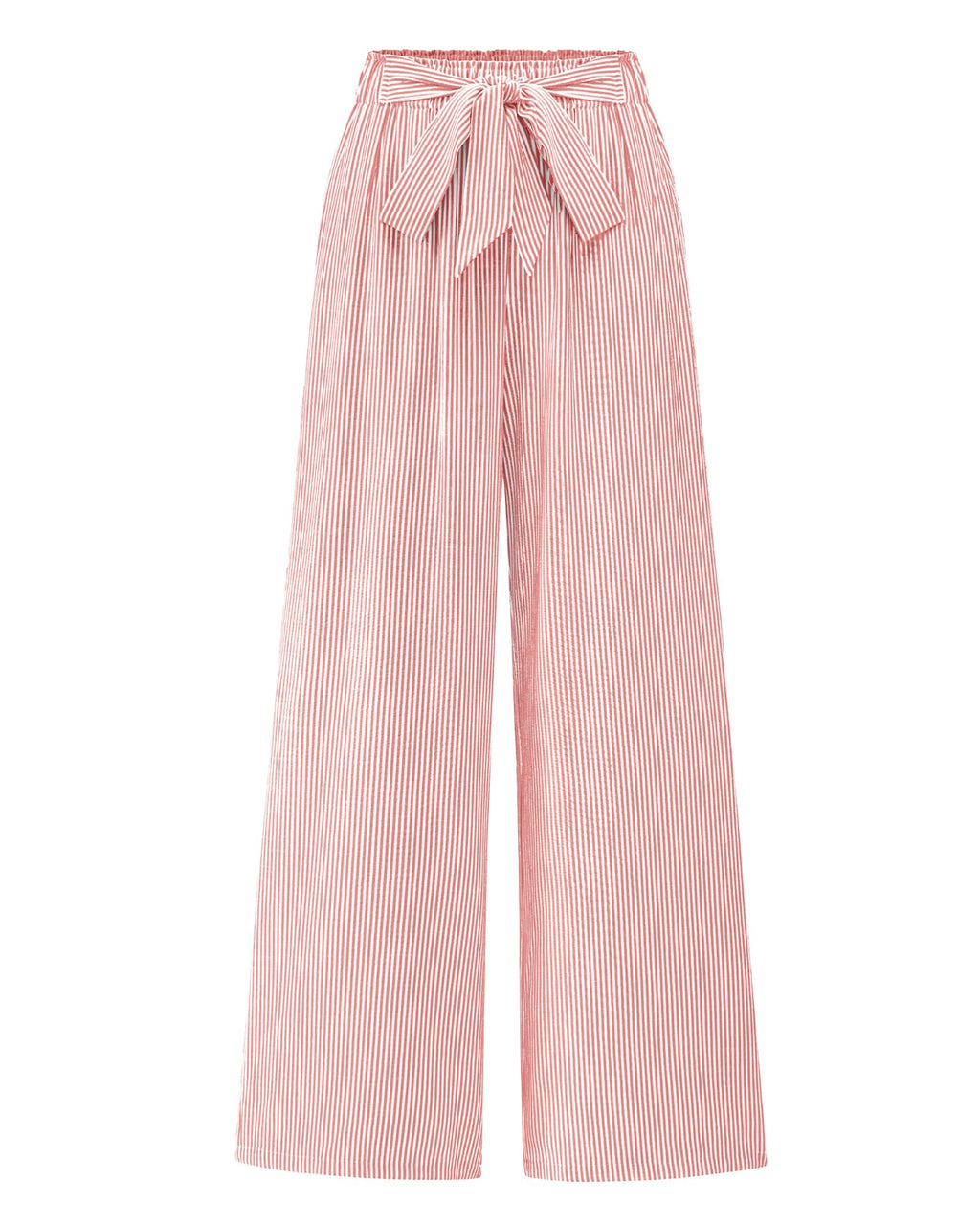 FreshPretty Palazzo Pants for Women  Fall Striped Flowy Tie Knot Wide Leg High Waist Dressy Casual Work Pants Trousers