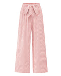 FreshPretty Palazzo Pants for Women  Fall Striped Flowy Tie Knot Wide Leg High Waist Dressy Casual Work Pants Trousers
