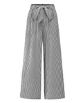 FreshPretty Palazzo Pants for Women  Fall Striped Flowy Tie Knot Wide Leg High Waist Dressy Casual Work Pants Trousers