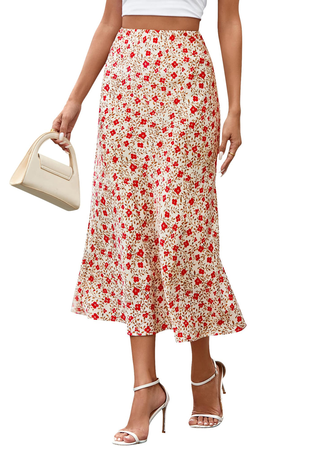 BTFBM Satin Skirts for Women Trendy Spring Summer High Waisted Leopard Print Cocktail Wedding Long Silk Midi Skirt