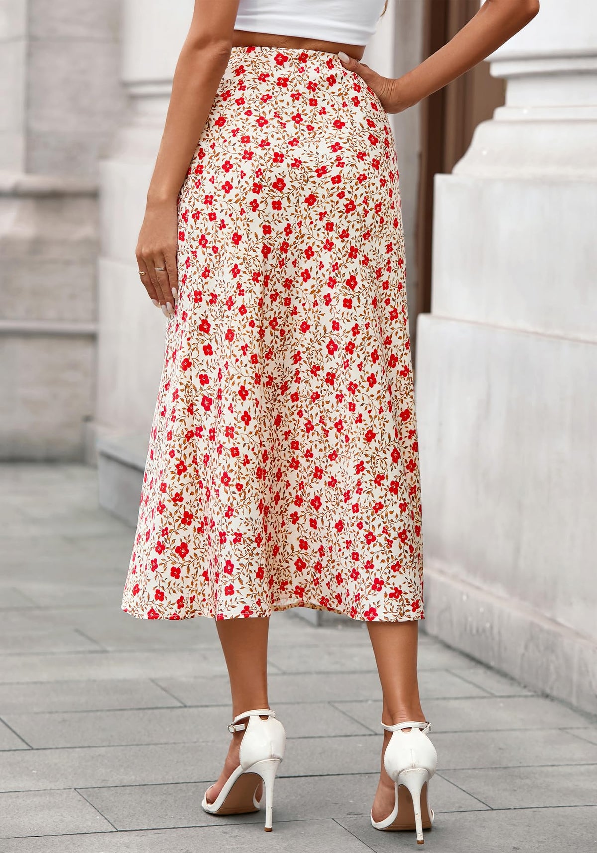 BTFBM Satin Skirts for Women Trendy Spring Summer High Waisted Leopard Print Cocktail Wedding Long Silk Midi Skirt