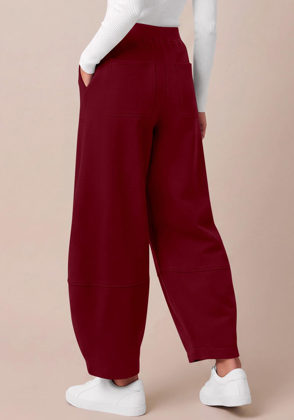 BTFBM Womens Wide Leg Pants Ankle Palazzo Fleece Harem Barrel Sweatpants High Waisted Baggy Sweatpants with Pockets,Casual Lounge Flowy Pants,Lounge Cropped Trousers,Fall Outfits for Women