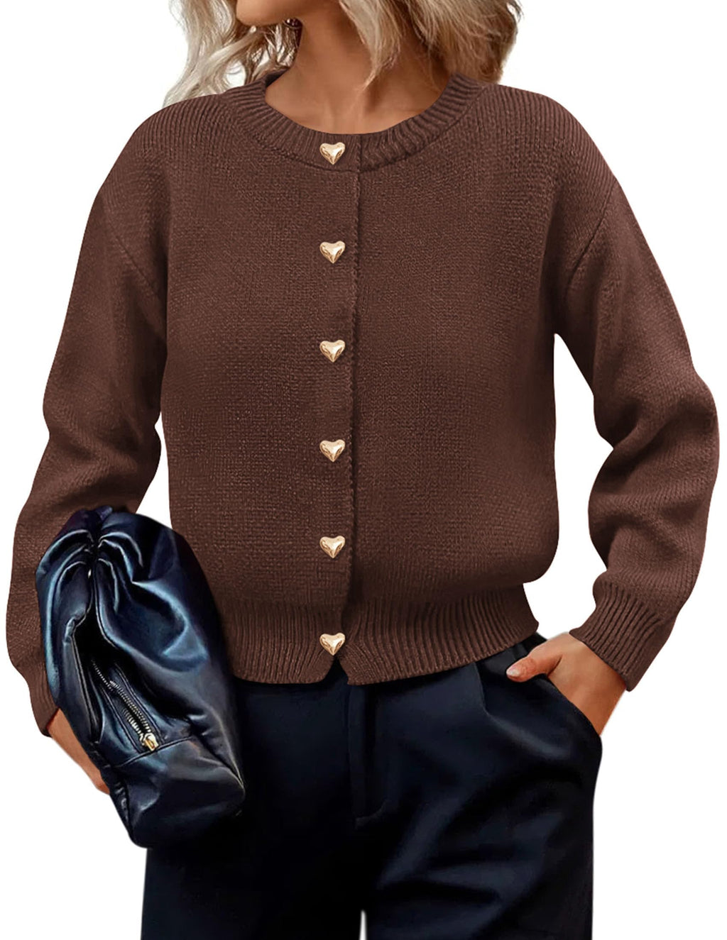 PRETTYGARDEN Cardigan for Women Fall Fashion Long Sleeve Trendy Button Down Work Office Sweaters Cute Winter Jacket