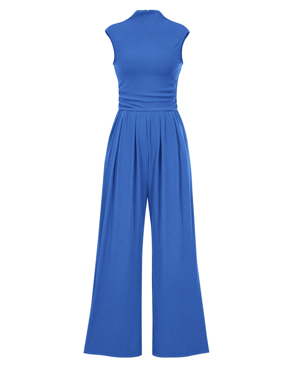 FreshPretty Womens Jumpsuit Dressy Casual Summer Outfits One Piece Cap Sleeve Mock Neck Wide Leg Pants Rompers with Pockets