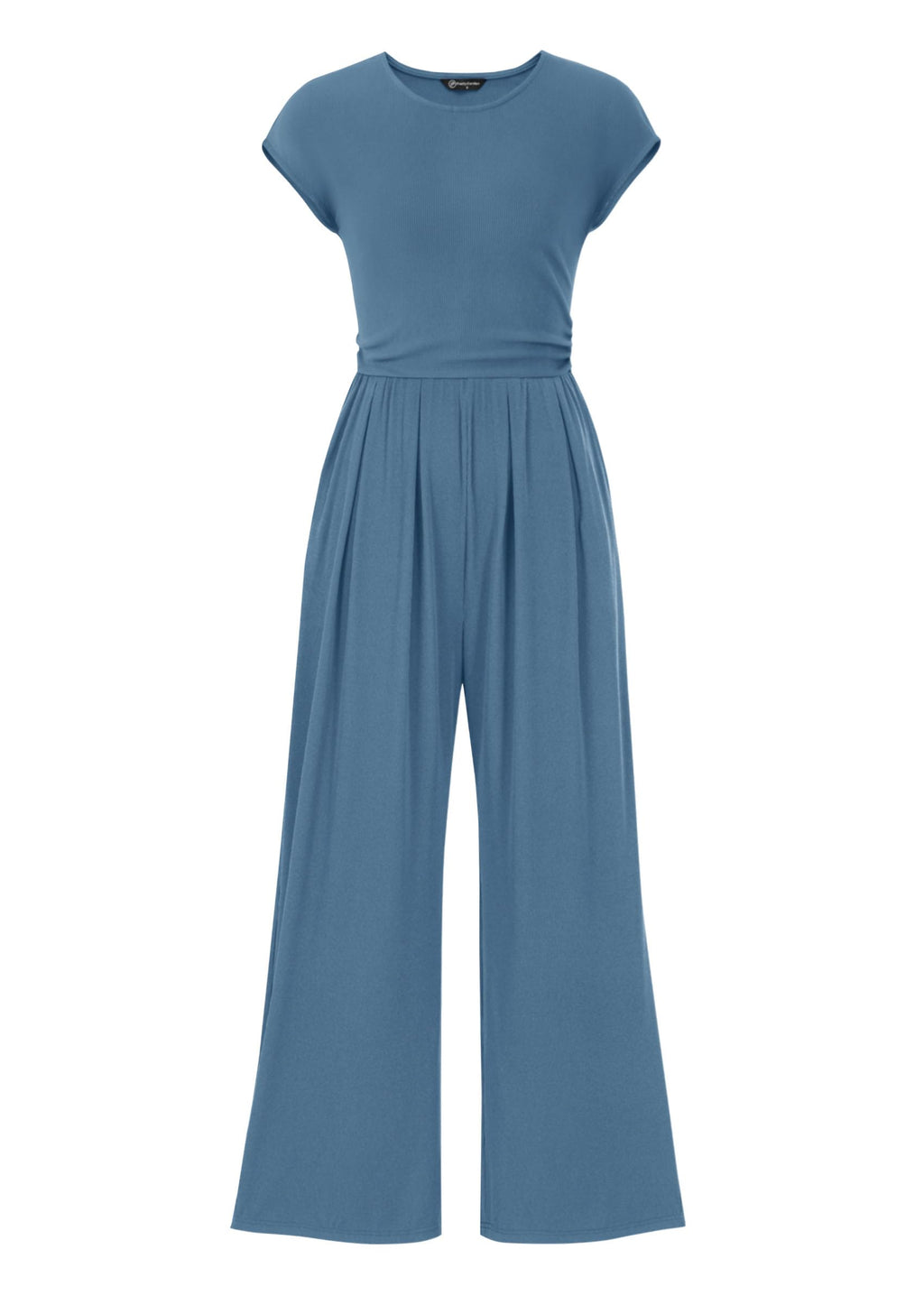 PRETTYGARDEN Summer Jumpsuits for Women Dressy Ribbed Cap Sleeve Wide Leg Pants Rompers Elegant Casual One Piece Outfits