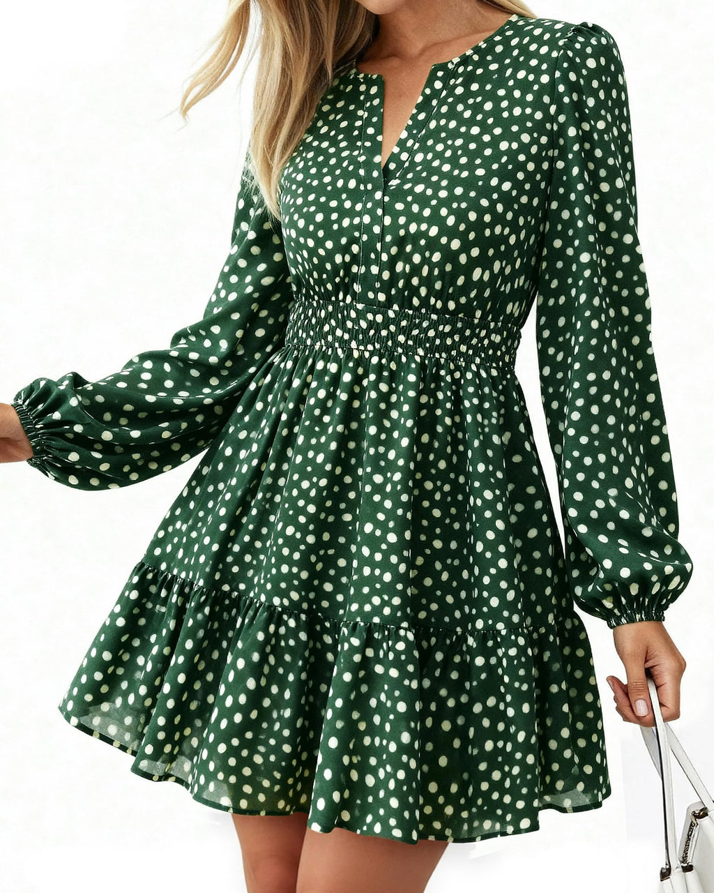 BTFBM Spring Dresses for Women Mini Long Sleeve Elastic Waist Summer Vacation Outfits Floral Wedding Guest Dress