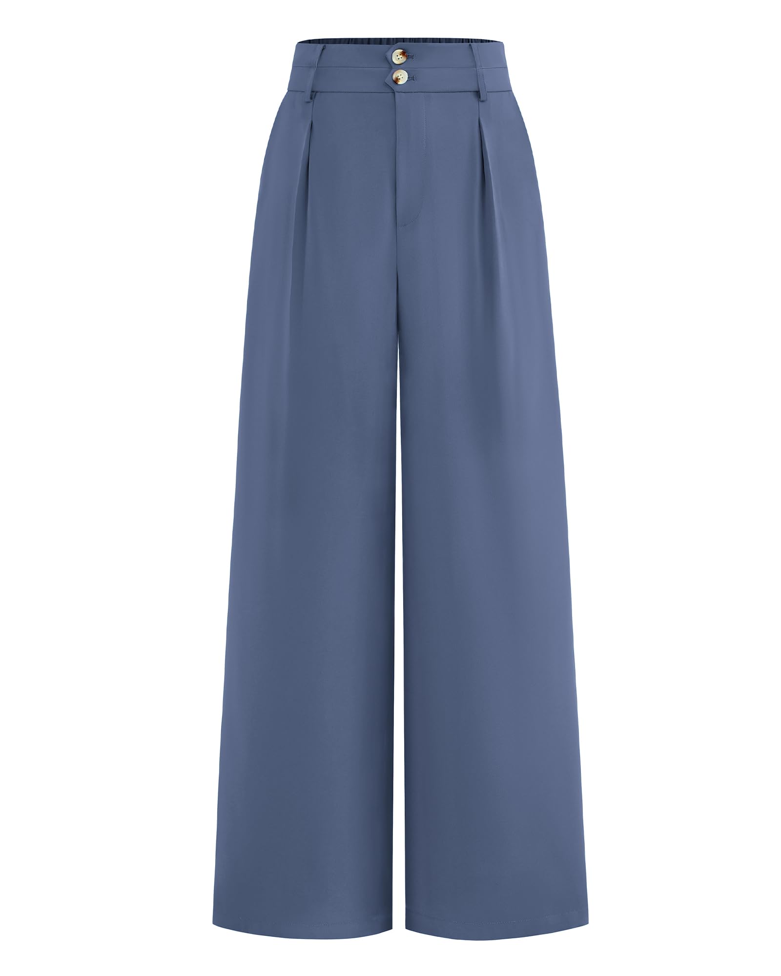 BTFBM Women Wide Leg Dress Pants High Waisted Button Pleated Business Casual Trousers Office Work Palazzo Pants