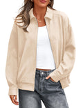 PRETTYGARDEN Faux Suede Bomber Jacket Women Fall Fashion Casual Zip Up Oversized Trendy Winter Clothing Outerwear Coats