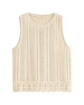 FreshPretty Crochet Tank Top Vacation Outfits for Women Sweater Vest Beach Cover Ups Spring Summer Sleeveless Cruise Resort Wear