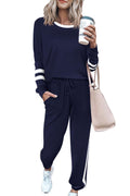 PRETTYGARDEN Women Fall 2 Piece Lounge Outfit Long Sleeve Tops High Waisted Jogger Pants Set Spring Travel Clothes Tracksuit