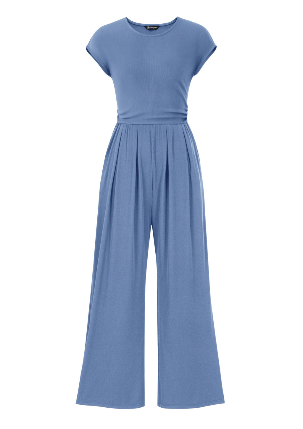 PRETTYGARDEN Summer Jumpsuits for Women Dressy Ribbed Cap Sleeve Wide Leg Pants Rompers Elegant Casual One Piece Outfits