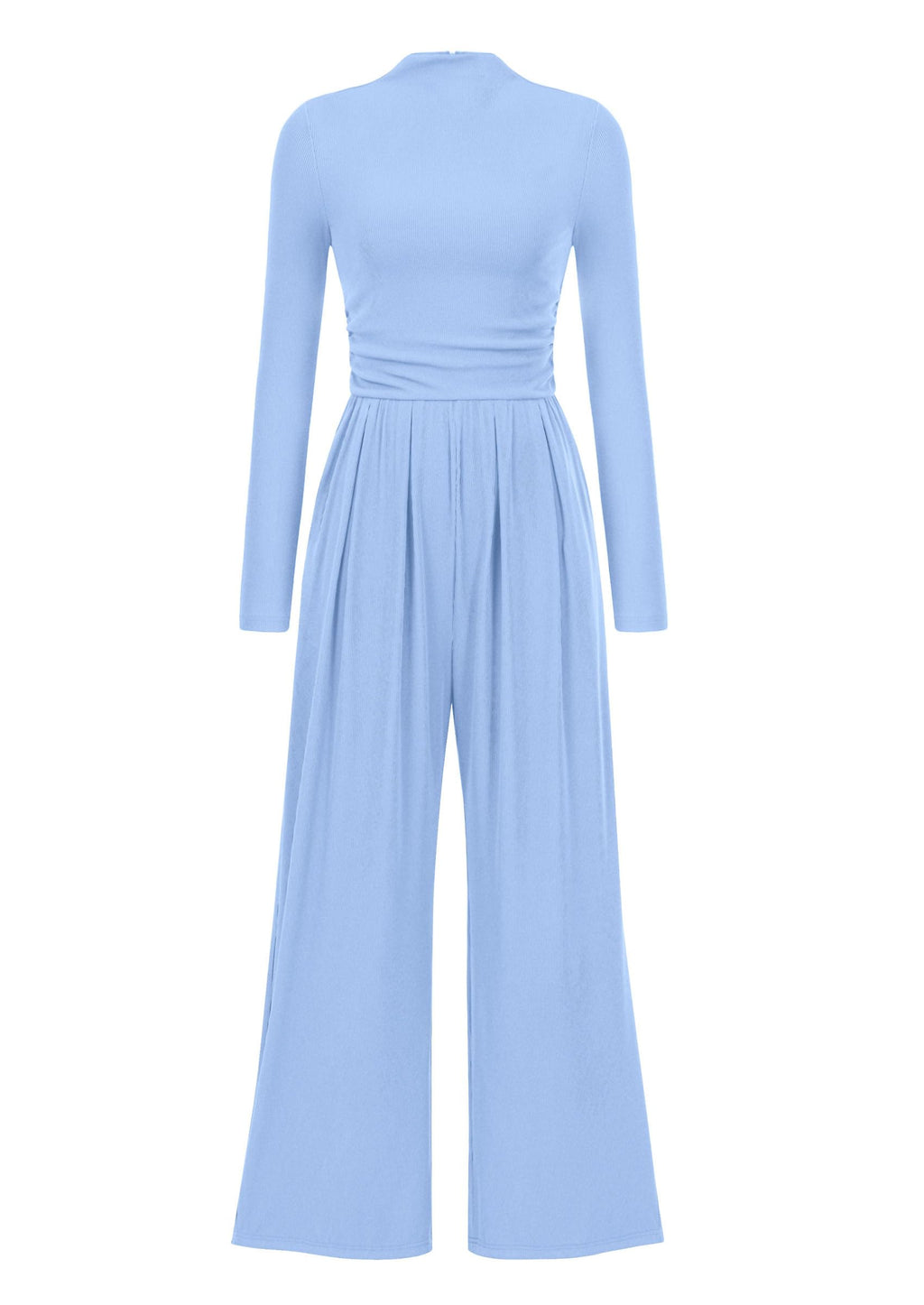 PRETTYGARDEN Womens Jumpsuit Dressy Casual Spring Fall Fashion One Piece Outfits Long Sleeve Mock Neck Wide Leg Pants Rompers