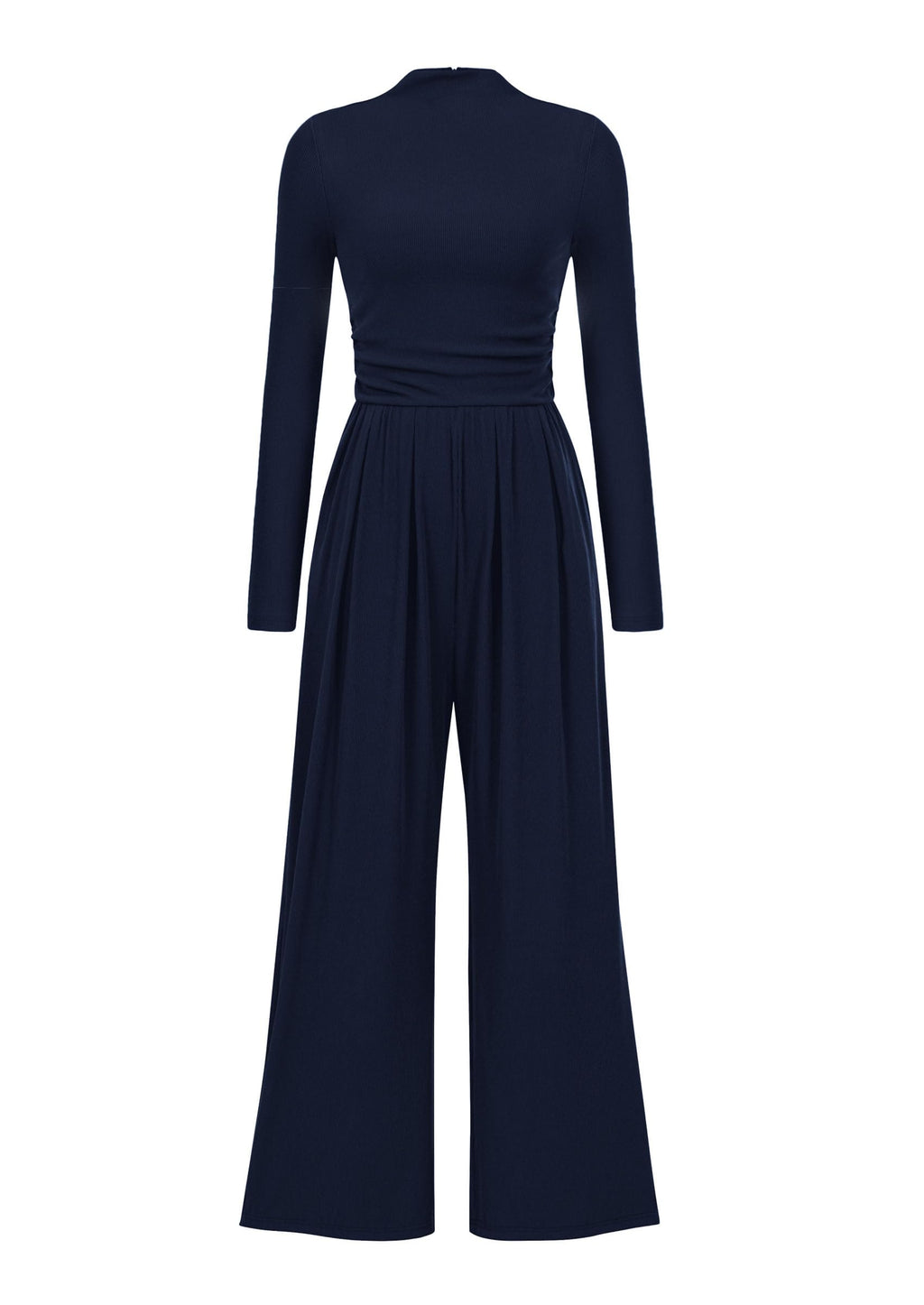 PRETTYGARDEN Womens Jumpsuit Dressy Casual Spring Fall Fashion One Piece Outfits Long Sleeve Mock Neck Wide Leg Pants Rompers