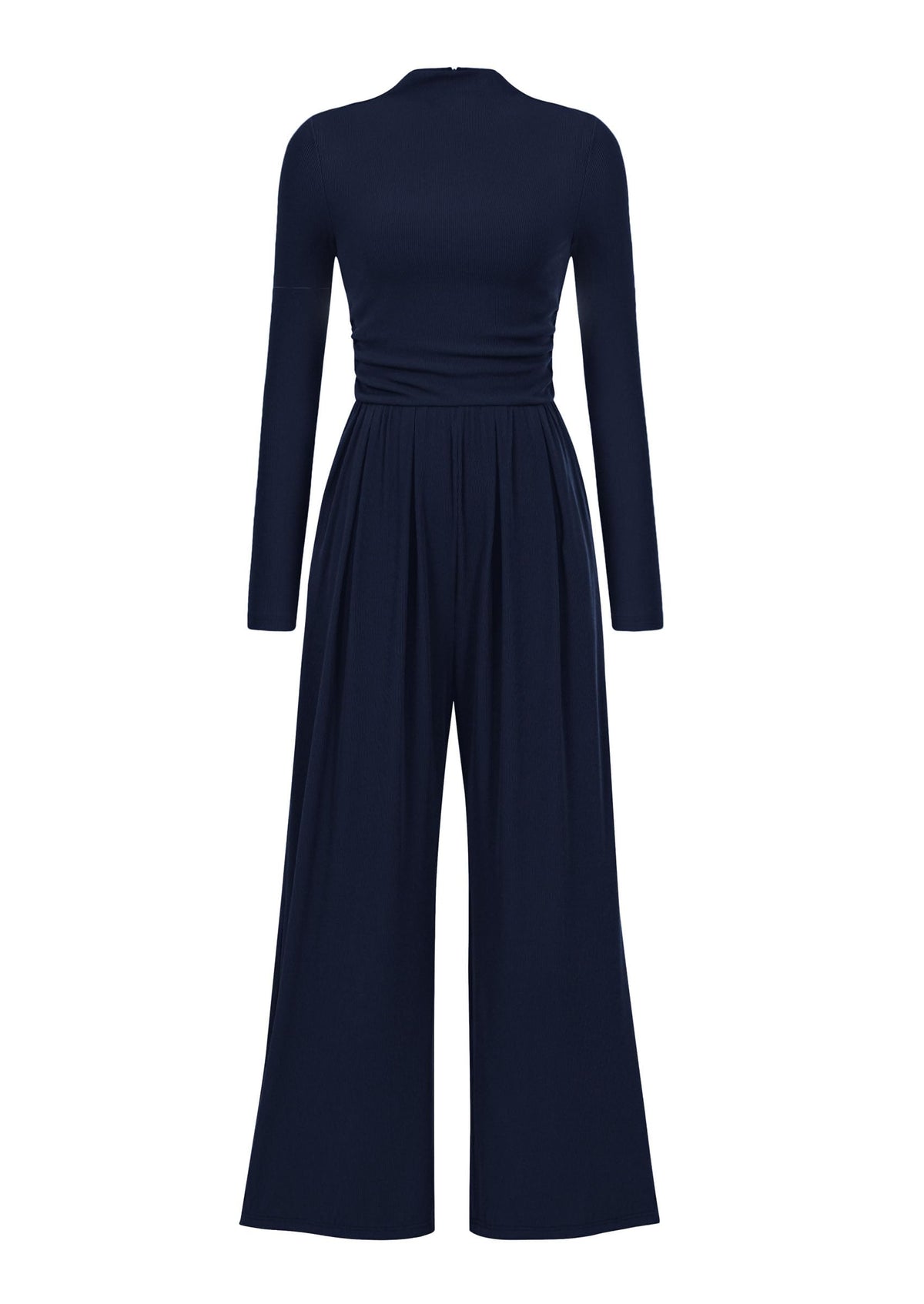 PRETTYGARDEN Womens Jumpsuit Dressy Casual Spring Fall Fashion One Piece Outfits Long Sleeve Mock Neck Wide Leg Pants Rompers