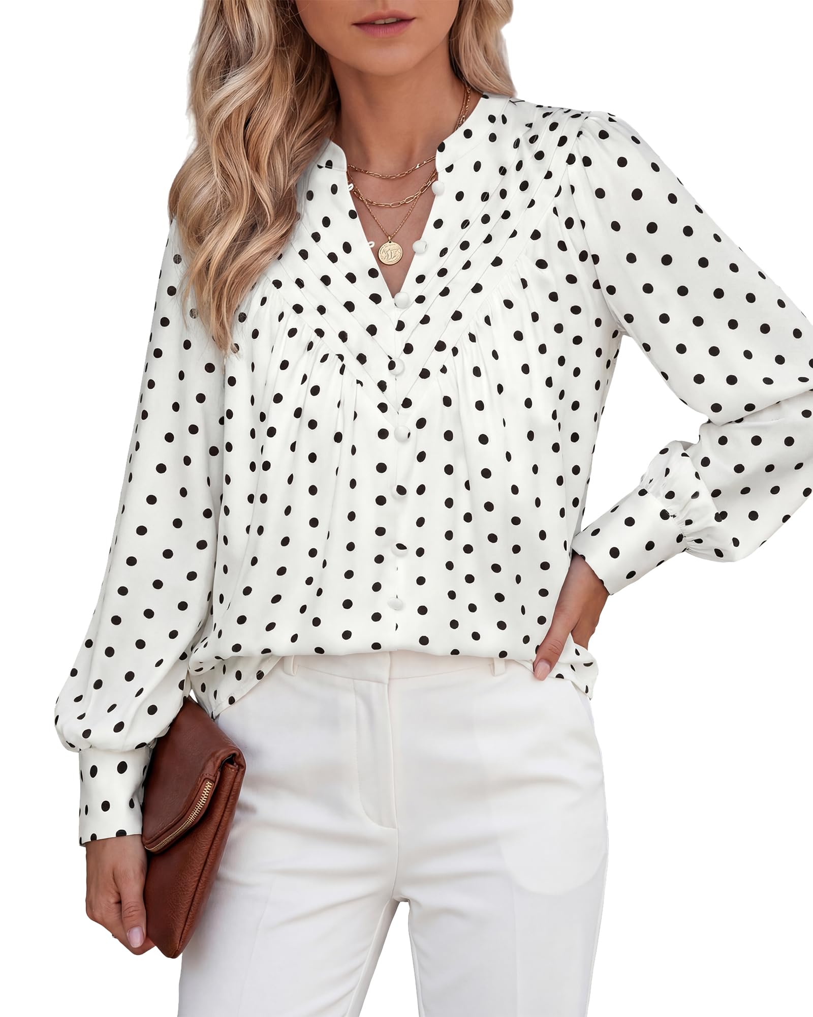 BTFBM Womens Tops Dressy Casual Spring Boho Floral V Neck Long Sleeve Half Button Down Shirt Work Business Blouses