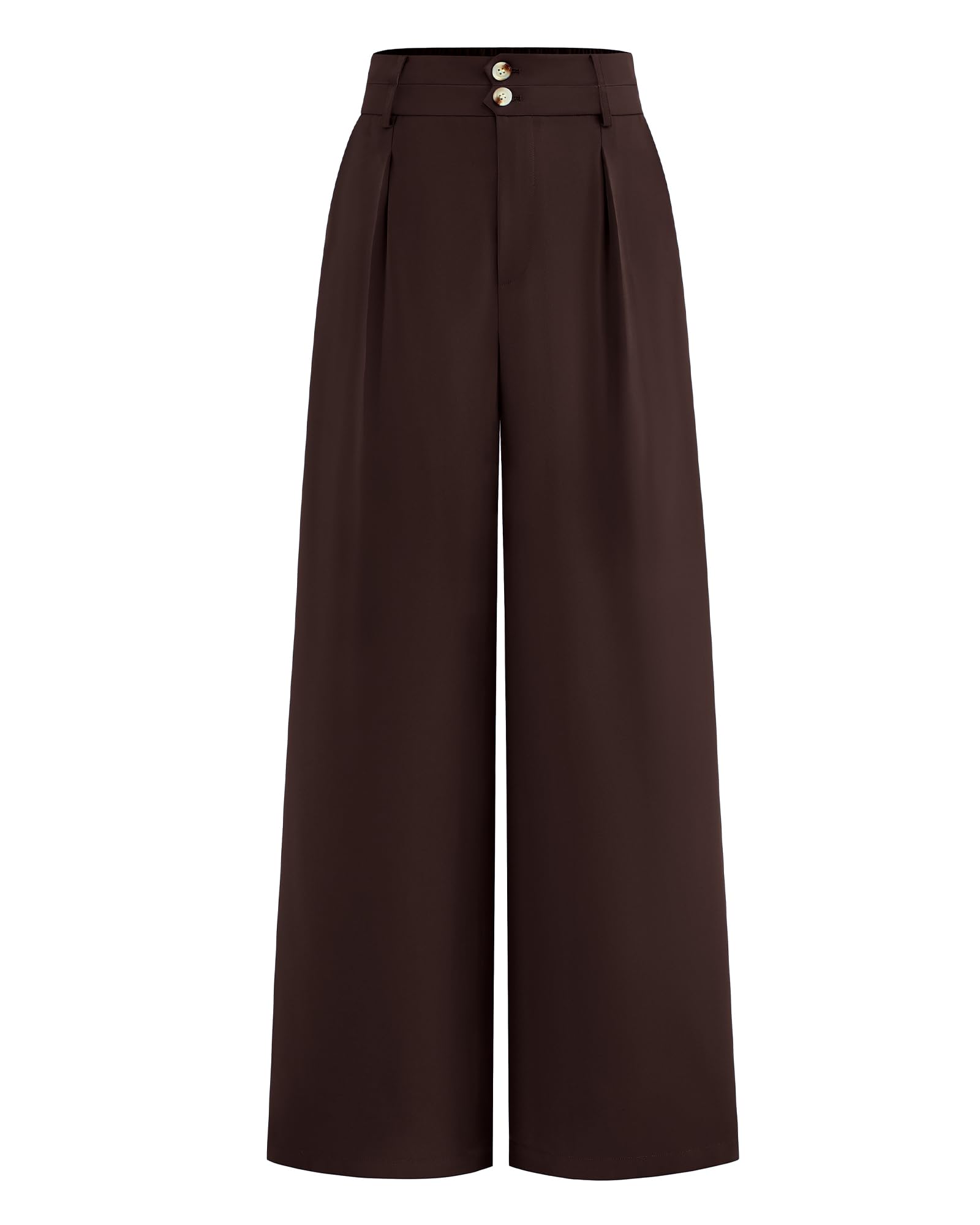 BTFBM Women Wide Leg Dress Pants High Waisted Button Pleated Business Casual Trousers Office Work Palazzo Pants