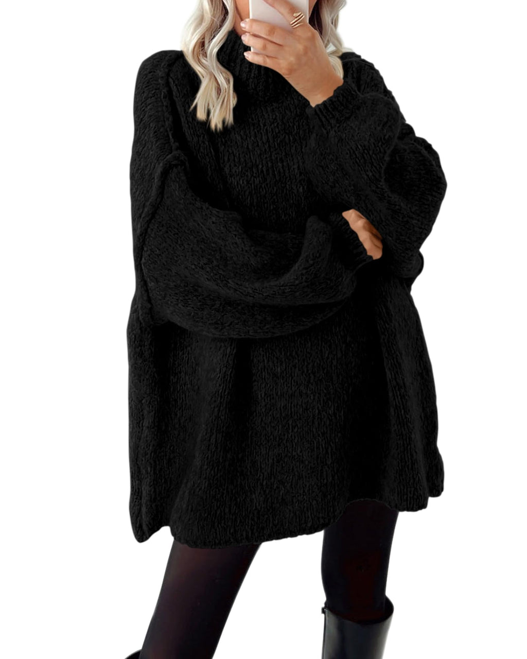BTFBM Sweaters for Women Fall Long Sleeve Mock Neck Cable Knit Oversized Sweater Pullover Tops Thick Winter Clothes