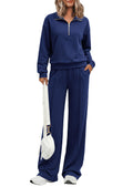 PRETTYGARDEN Women's Lounge Sets 2 Piece Outfits Sweatsuits | Half Zip Pullover Sweatshirts, Wide Leg Pants Pockets, Matching Workout Tracksuits, Airport Travel Resort Wear, Fall Clothes