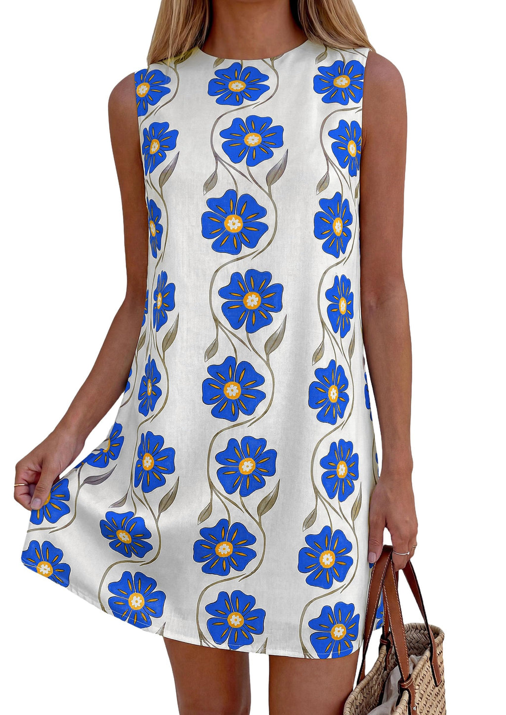 PRETTYGARDEN Sundresses for Women Summer Elegant Floral A Line Short Party Dress Beach Vacation Clothes