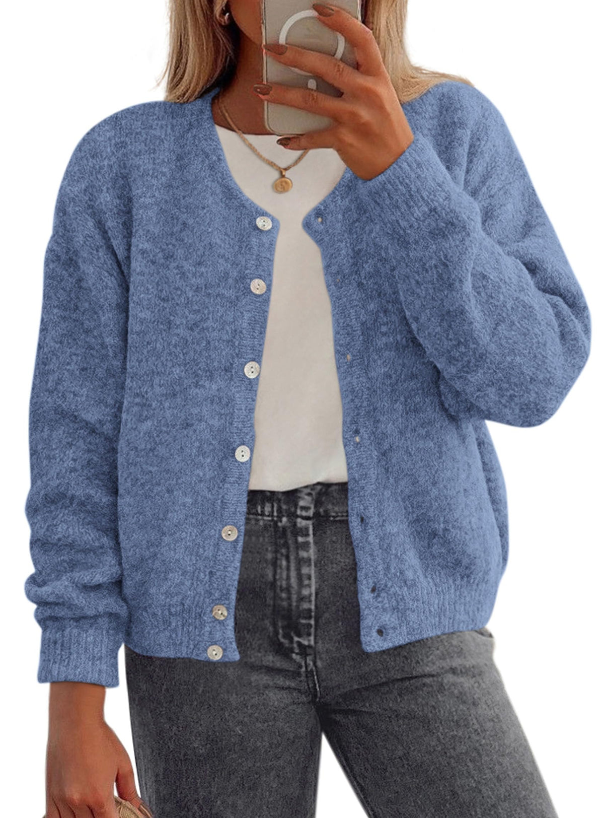 PRETTYGARDEN Womens Long Sleeve Cardigan Sweaters Button Down Knit Tops