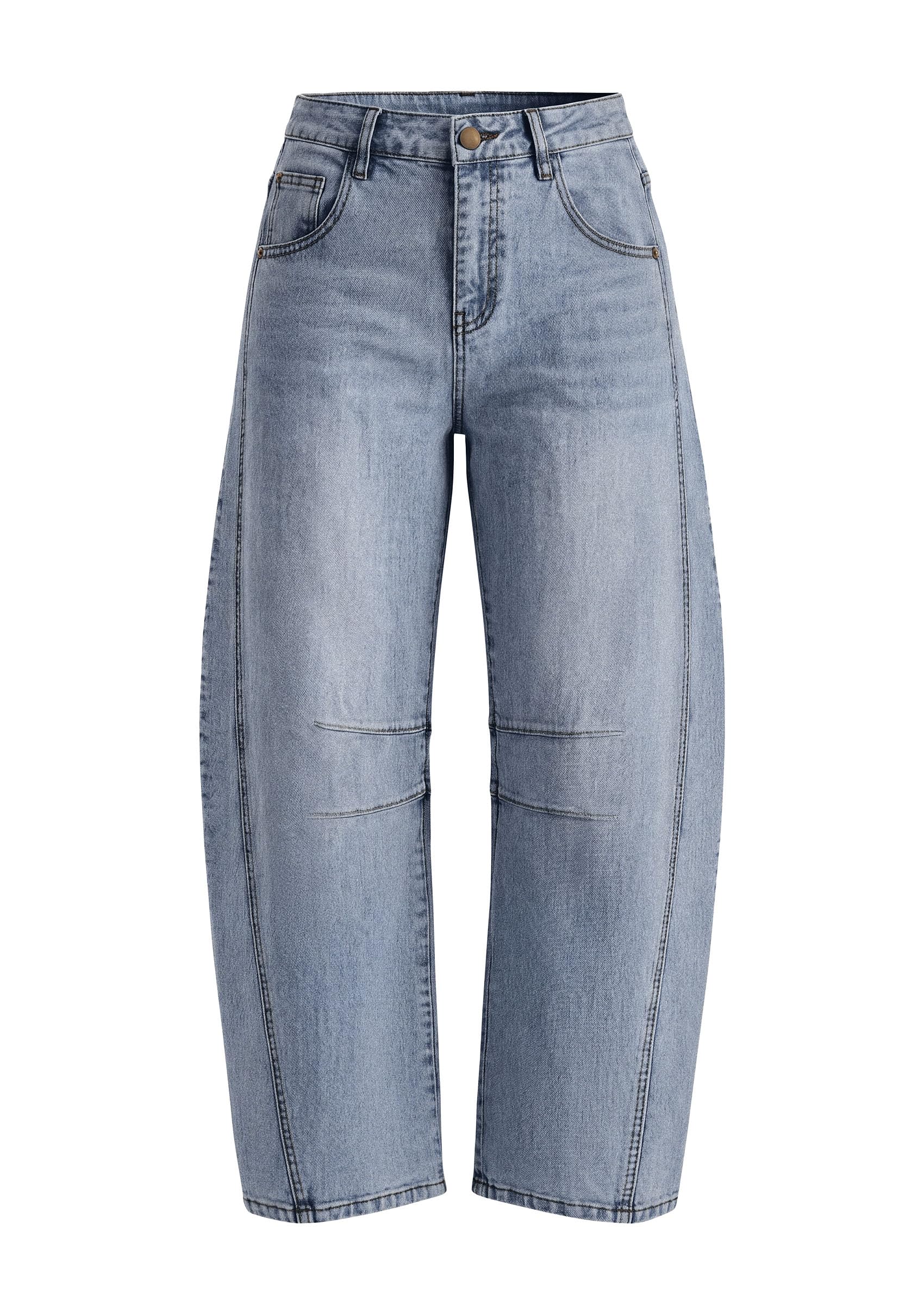 PRETTYGARDEN Women's Barrel Baggy Jeans High Waisted Pants
