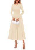 PRETTYGARDEN Womens Sweater Dress  Long Sleeve Elegant Knit A Line Fall Wedding Guest Cocktail Midi Winter Dresses