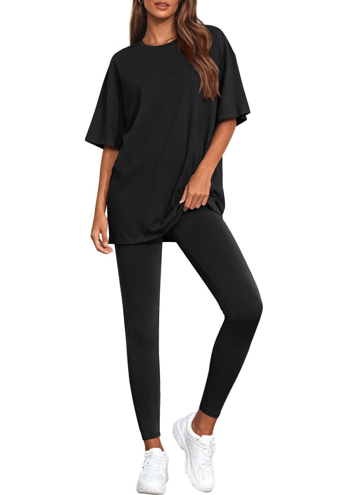 BTFBM Two Piece Lounge Set Women Spring Casual Oversized Shirts Leggings Matching Workout Airport Travel Outfits