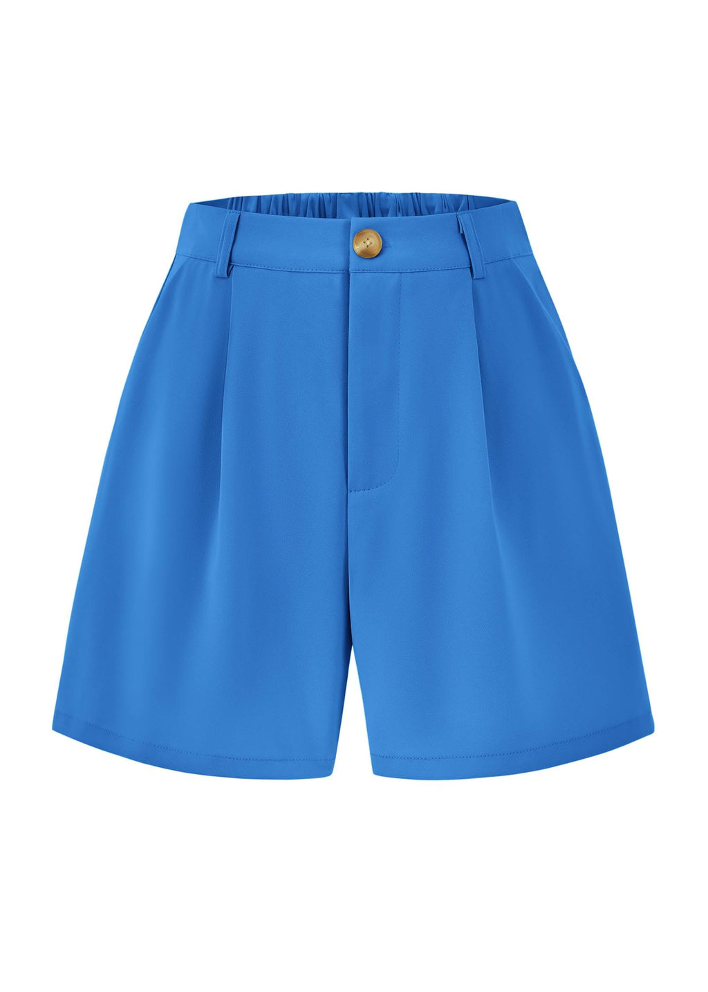FreshPretty Shorts for Women Dressy Casual Summer Elastic Waist in The Back Pleated Wide Leg Tailored Work Trouser Shorts