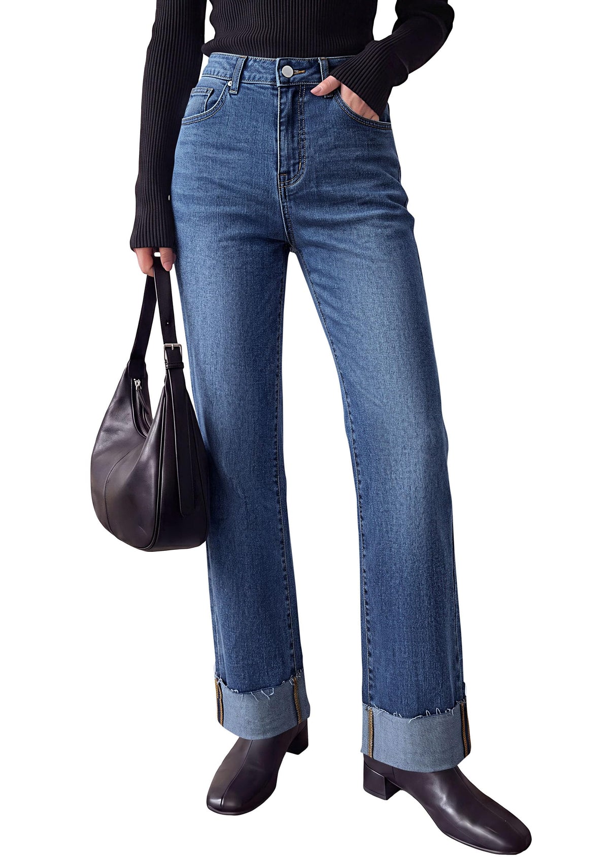 PRETTYGARDEN Women's Baggy Denim Jeans Wide Leg Pants