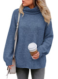 PRETTYGARDEN Women's Winter Turtleneck Sweaters Oversized Warm Pullover,Cozy Chunky Knit Sweater, Long Sleeve Tunic, Loose Fit Dressy Casual Tops, Trendy Fall Fashion Clothing, Holiday Outfits