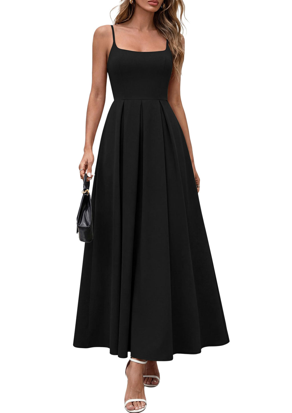PRETTYGARDEN Cocktail Dresses for Women  Spring Elegant Ruffle A Line Long Flowy Summer Formal Wedding Guest Maxi Dress